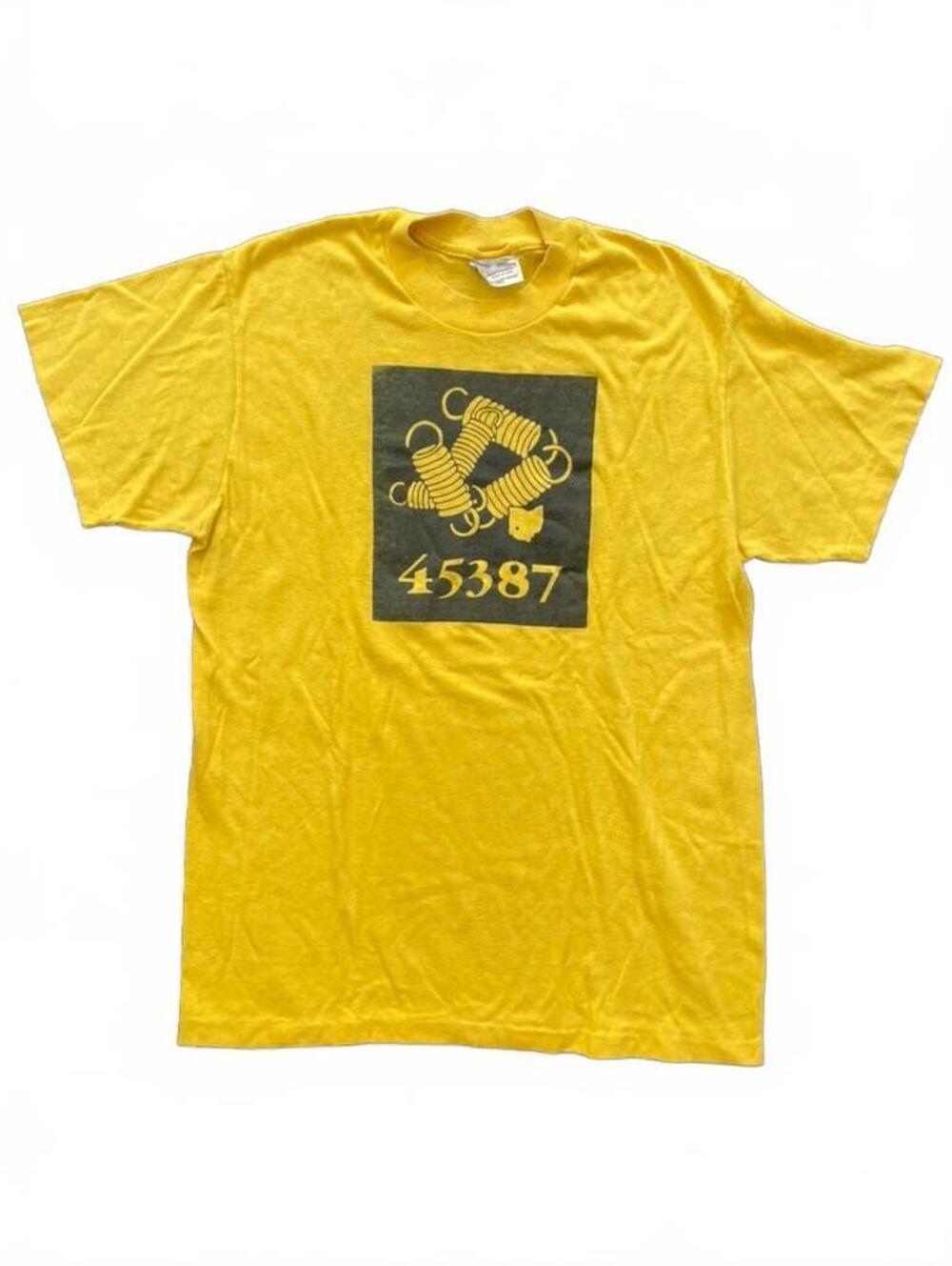 Vintage Yellow Graphic T-Shirt Size Large Made in USA